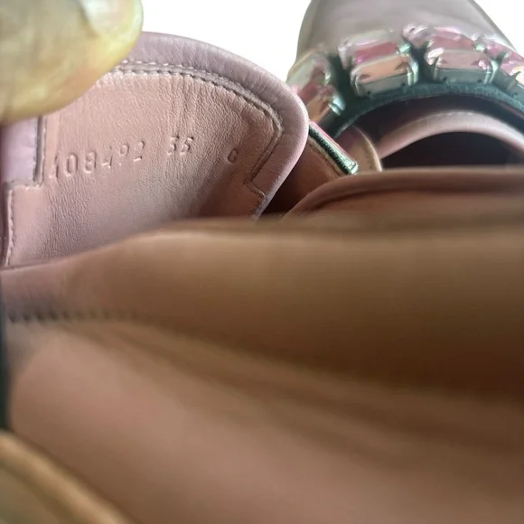 Pink Gucci Rhinestone slip on sneakers shoes 36 - Picture 8 of 10